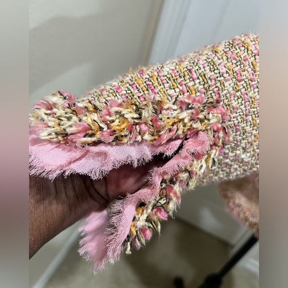 DANA BUCHMAN BOUCLE TWEED
BLAZER JACKET, OFFICE SIREN, PINK/ TAUPE SIZE 10 - Picture 9 of 13